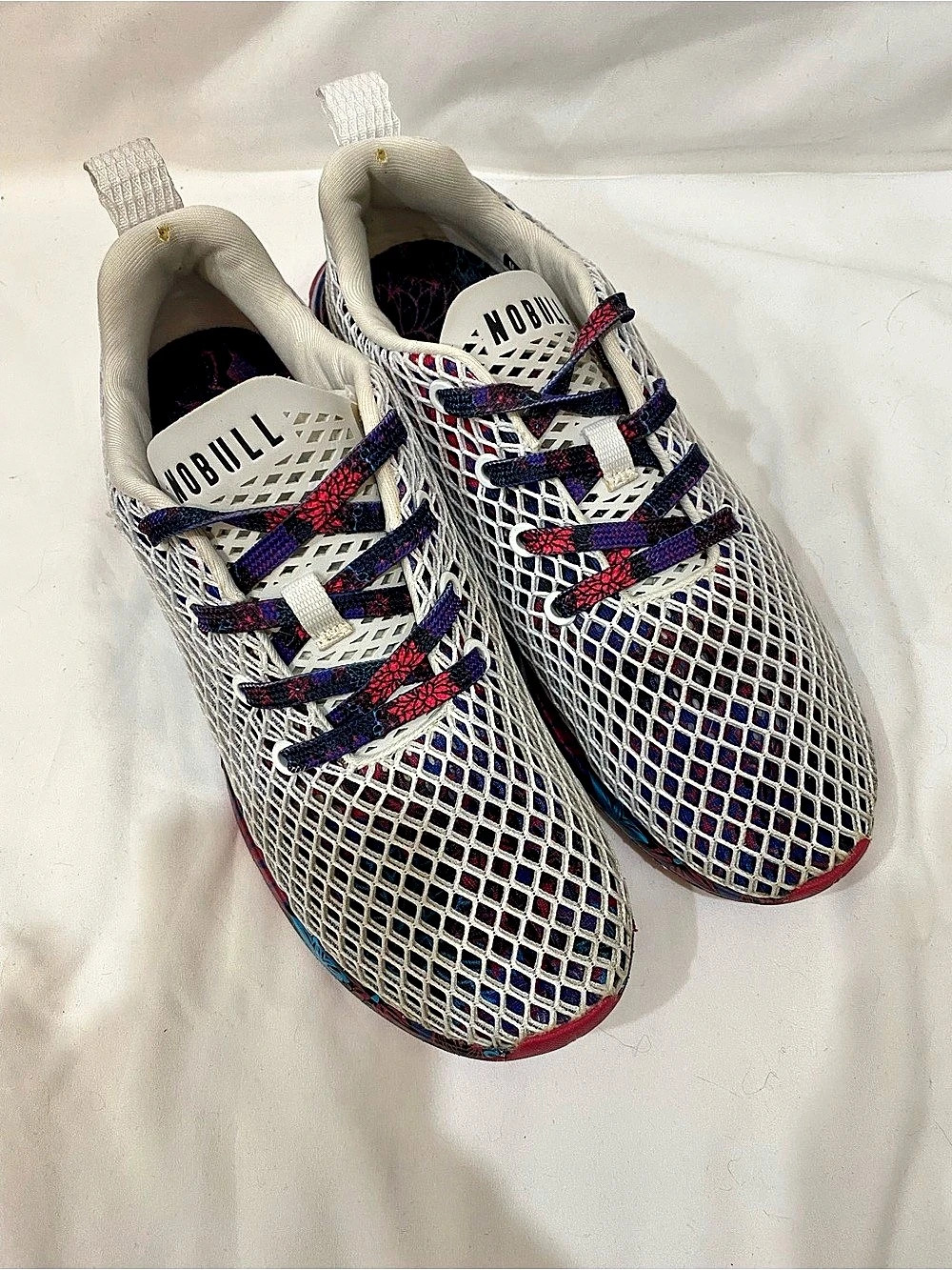 Nobull Trainer White Floral Women's Floral Sneakers US 9